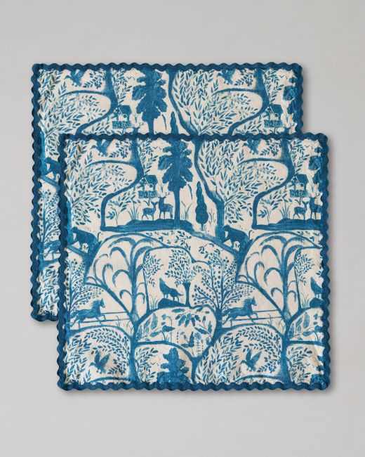 THE ENCHANTED WOODLAND DUSK BLUE NAPKIN SET