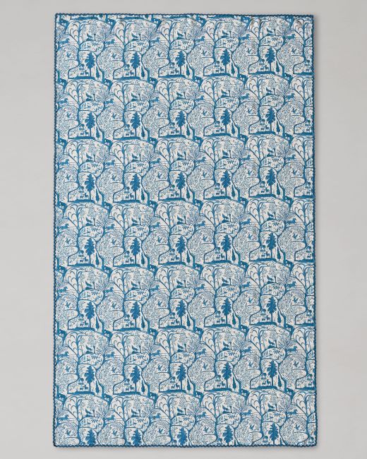 THE ENCHANTED WOODLAND DUSK BLUE TABLECLOTH