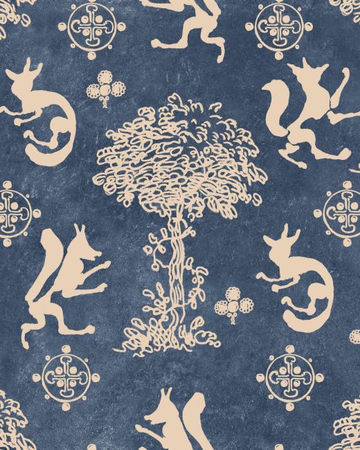 THE SILLY FOX Denim Wallpaper
