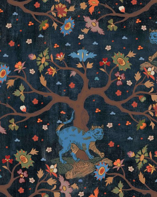 TREE OF LIFE Anthracite Wallpaper