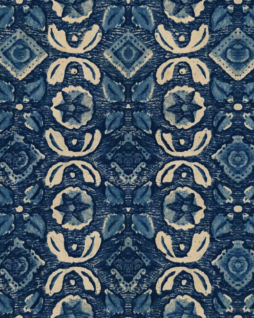VARANASI Indigo Wallpaper