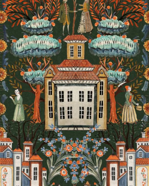 TALES OF TYROL Peat Black Wallpaper