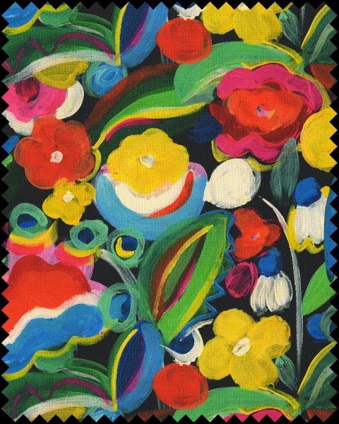 A close-up of the LA VOLIERE velvet fabric swatch